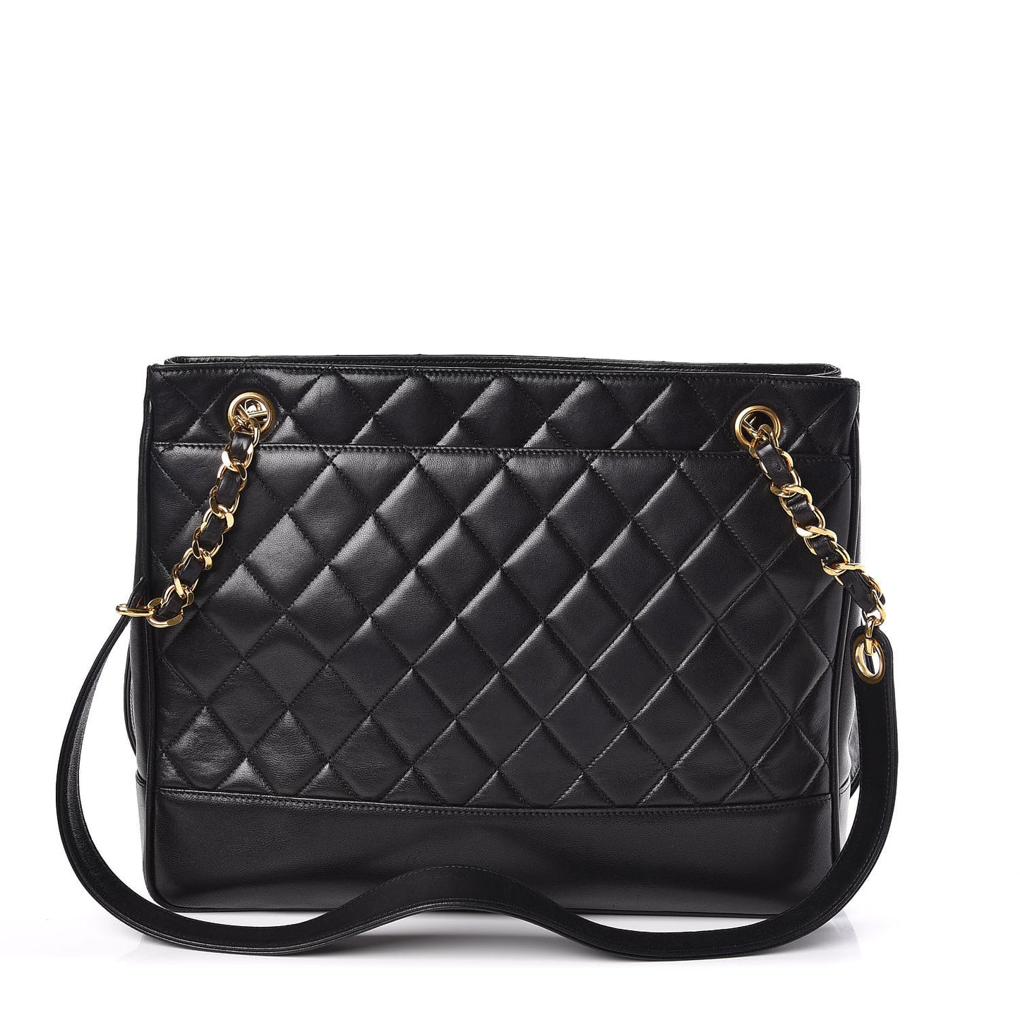 Lambskin Quilted Shoulder Bag Black