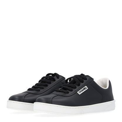 Chanel Calfskin CC Uniform Womens Sneakers 37 Black 4 of 10