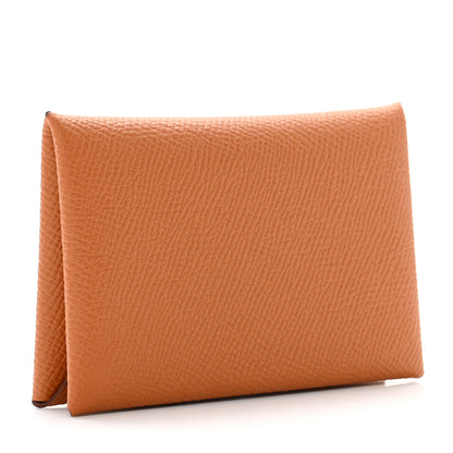 Hermes Epsom Calvi Card Case Gold 3 of 6