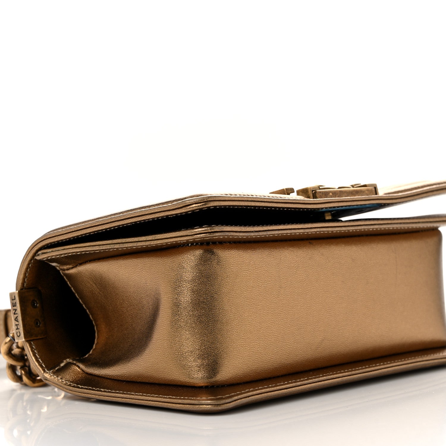 Chanel Snakeskin Calfskin Small Boy Flap Gold 9 of 11