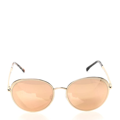 Chanel Metal Round Mirror Sunglasses 4206 Gold 2 of 5