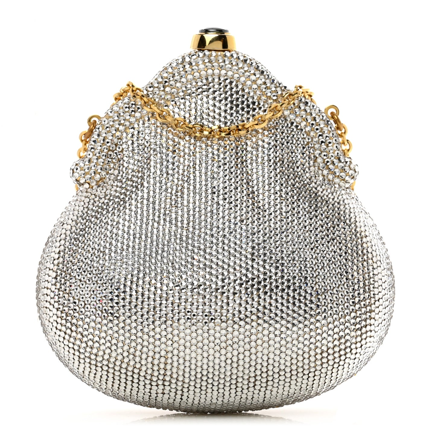 Swarovski Crystal Chatelaine Minaudiere Clutch Silver Gold
