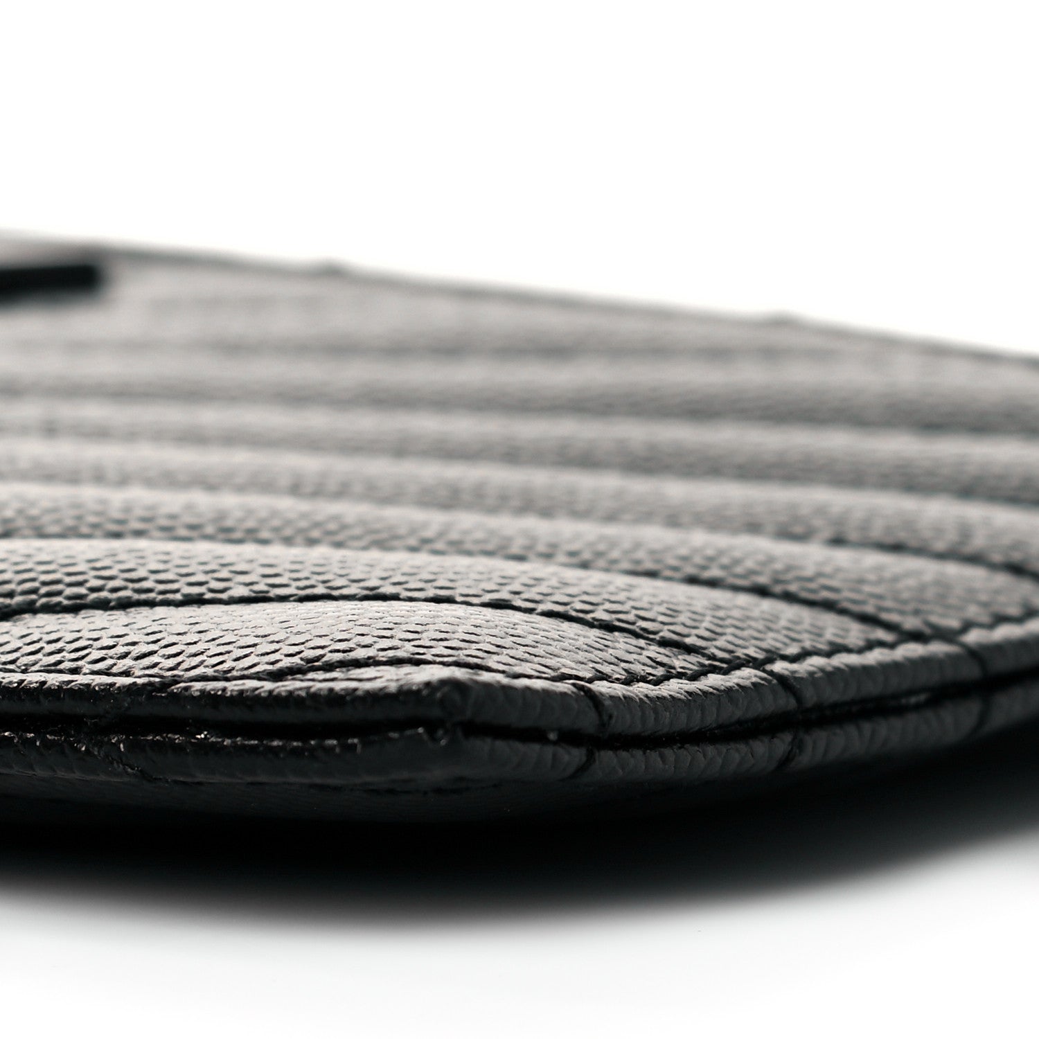 Saint Laurent Grain De Poudre Chevron Monogram Bill Pouch Black 9 of 10