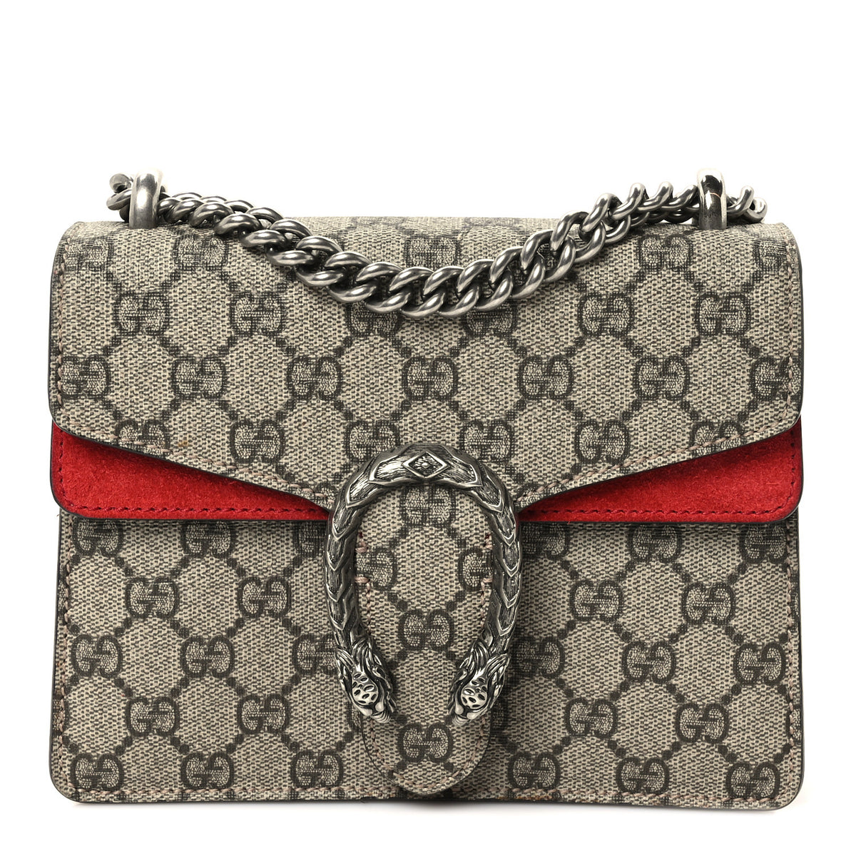 GG Supreme Monogram Mini Dionysus Shoulder Bag Hibiscus Red