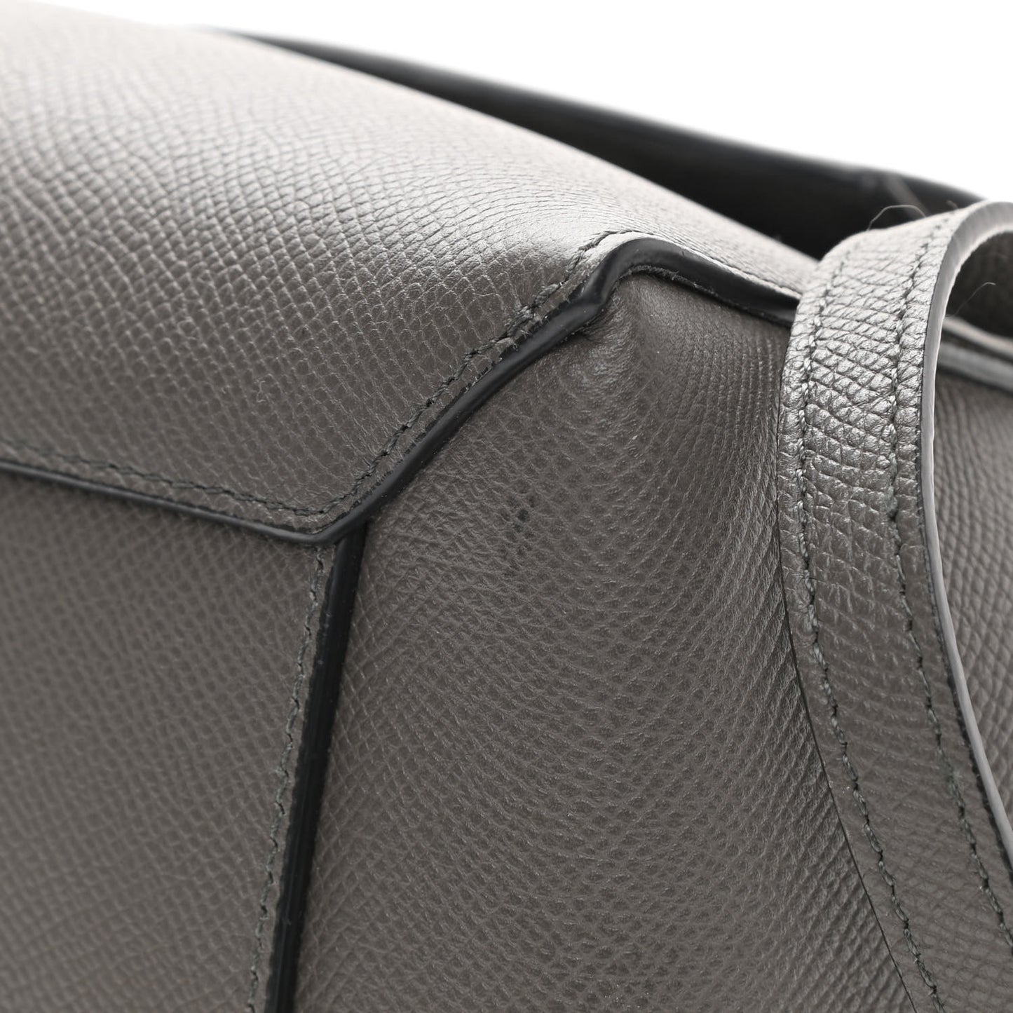 Grained Calfskin Nano Belt Bag Grey