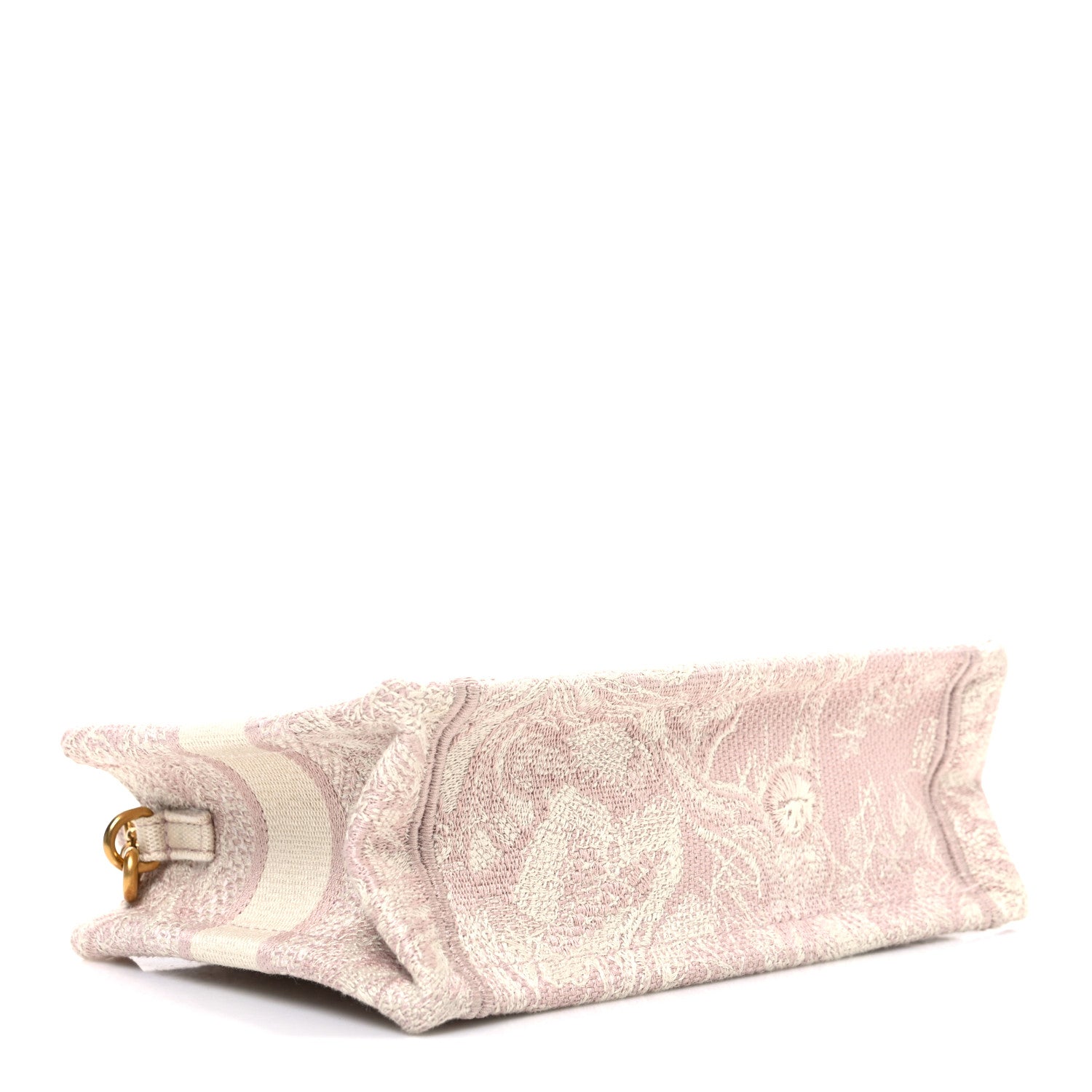Christian Dior Canvas Embroidered Toile De Jouy Reverse Mini Book Tote With Strap Rose Multicolor 4 of 11