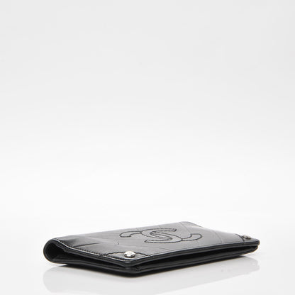 Chanel Calfskin Chevron CC All Day Long Yen Wallet Black 4 of 8