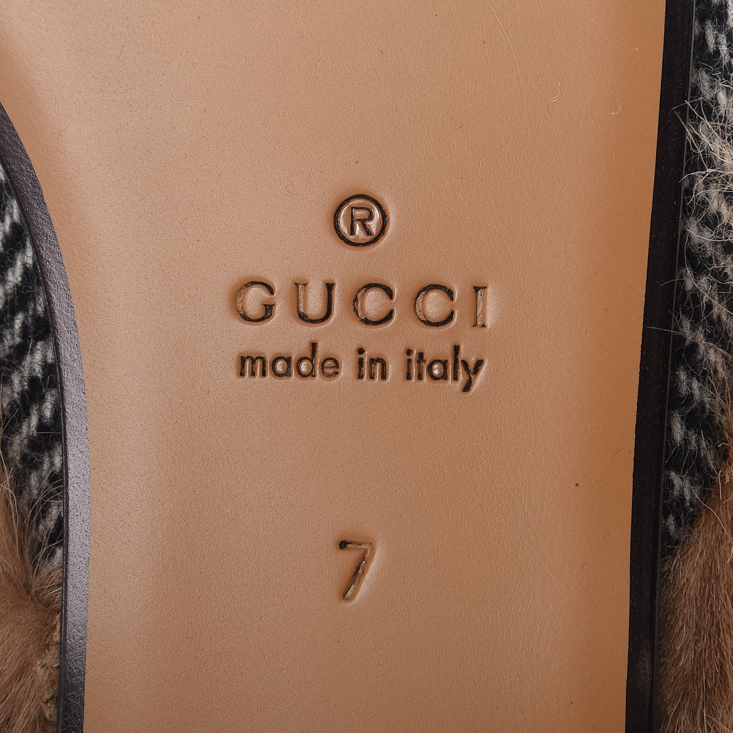 Gucci Herringbone Fur Web GG Mens Princetown Slippers 7 Black White 7 of 9