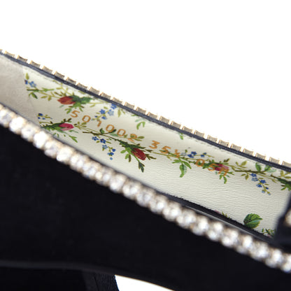Gucci Kid Scamosciato Crystal GG Marmont Fringe 50mm Loafer Pumps 35.5 Black 9 of 10
