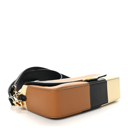 Fendi Vitello Grace Intarsio Geometric Brandy Black Multicolor 4 of 10