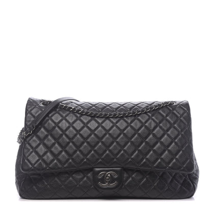 Chanel Calfskin Quilted XXL Travel Flap Bag Black 1 of 10