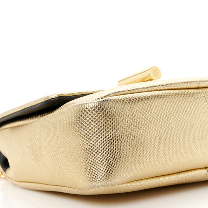 Tom Ford Metallic Lizard Calfskin Embossed Medium Natalia Chain Bag Gold 8 of 9