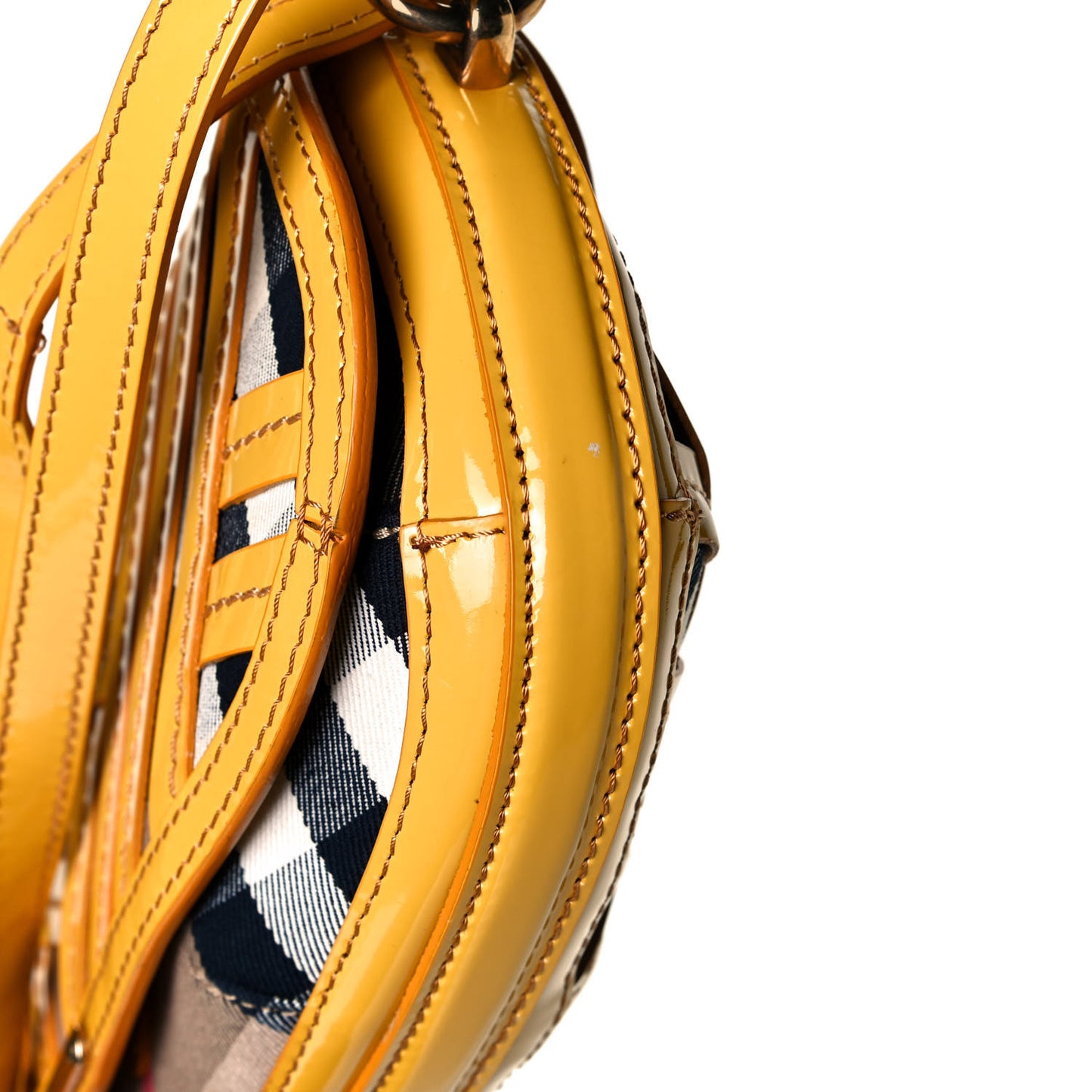 Patent Lilford Check Crossbody Bag Yellow