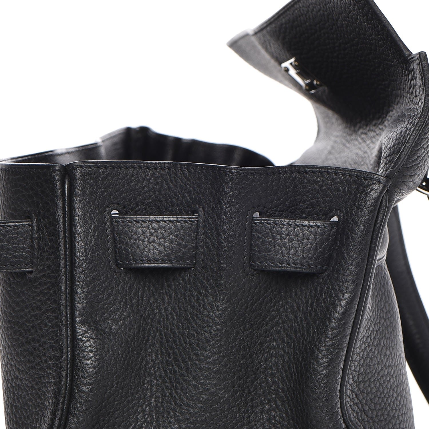 Hermes Taurillon Clemence Shoulder Kelly 40 Black 17 of 29