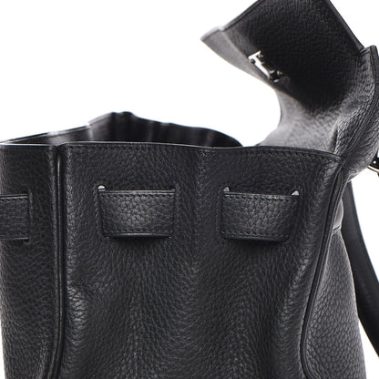 Hermes Taurillon Clemence Shoulder Kelly 40 Black 17 of 29