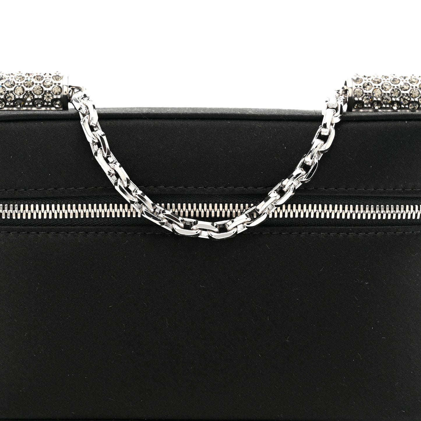 Satin Crystal Pave Medium Sicily Tubes Black