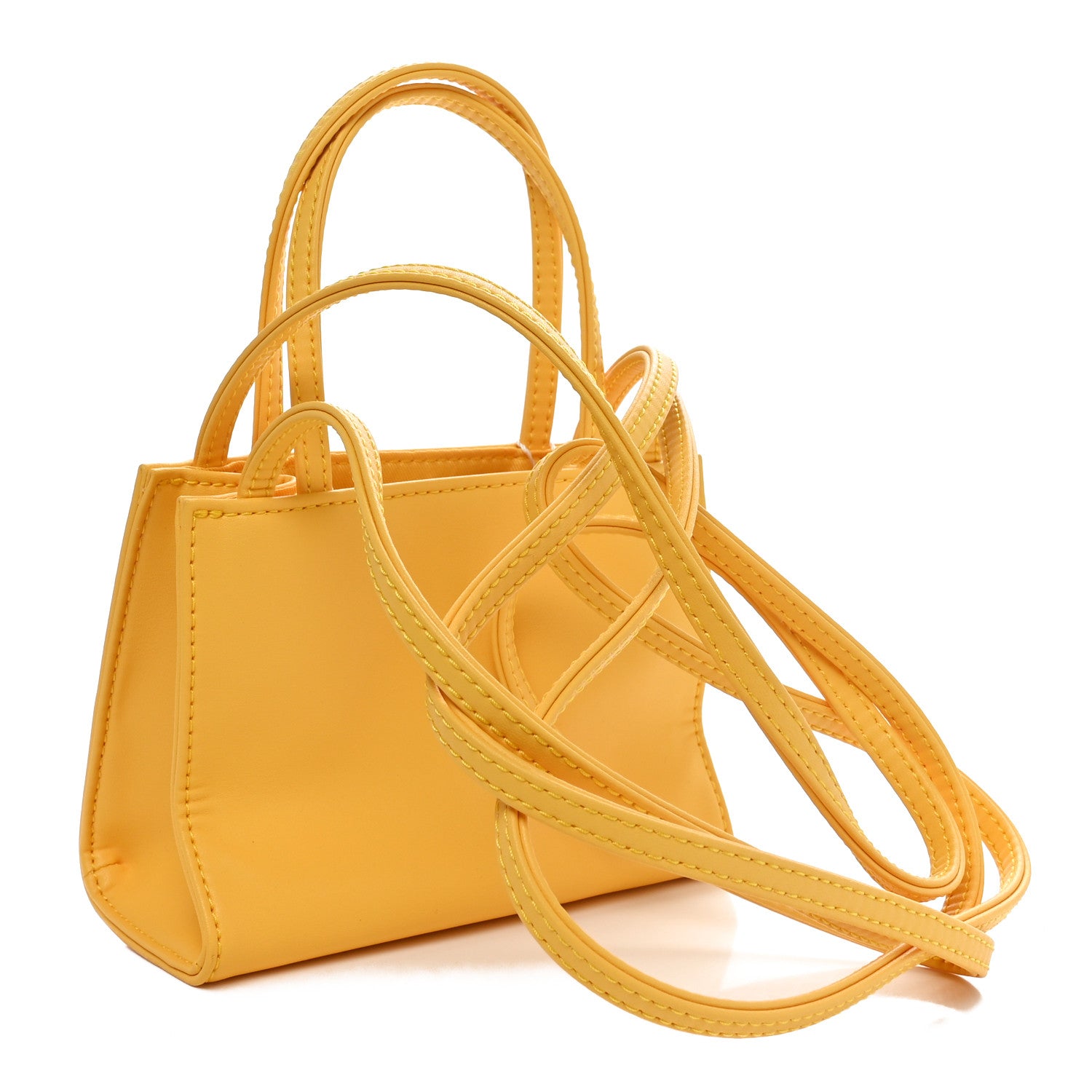 Telfar Vegan Leather Small Shopping Bag Yellow 4 of 9