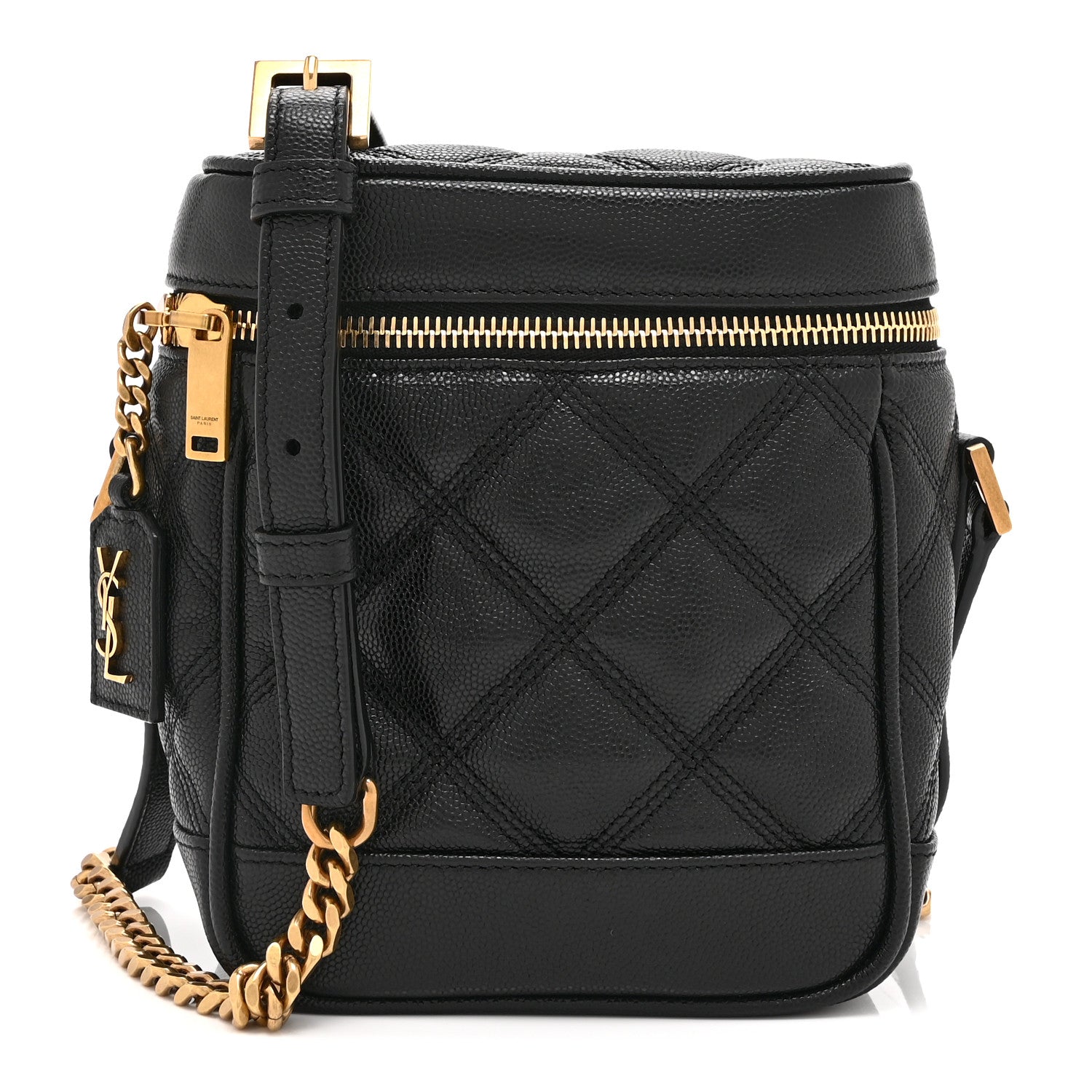 Saint Laurent Grain de Poudre Quilted 80's Vanity Bag Black 1 of 10
