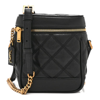 Saint Laurent Grain de Poudre Quilted 80's Vanity Bag Black 1 of 10