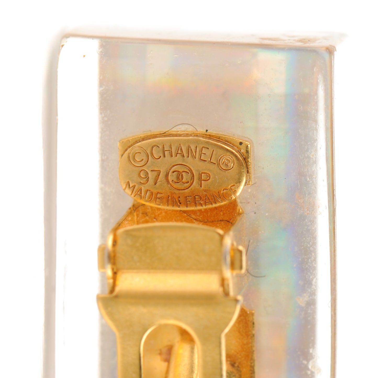 Resin CC Hair Clip Barrette Transparent Gold