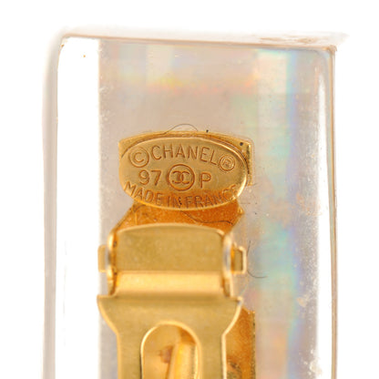 Chanel Resin CC Hair Clip Barrette Transparent Gold 5 of 5