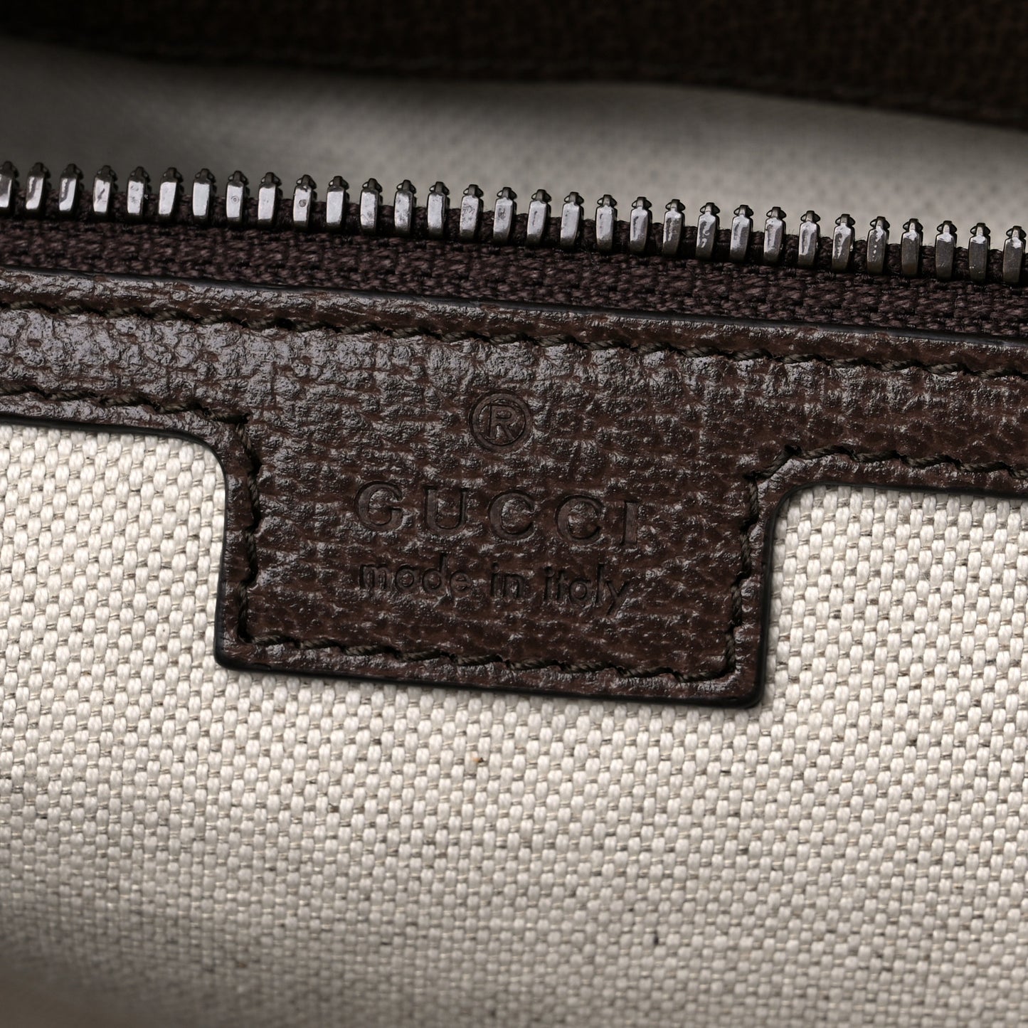 GG Supreme Monogram Textured Dollar Calfskin Web Studded Large Savoy Duffle Bag Beige Ebony