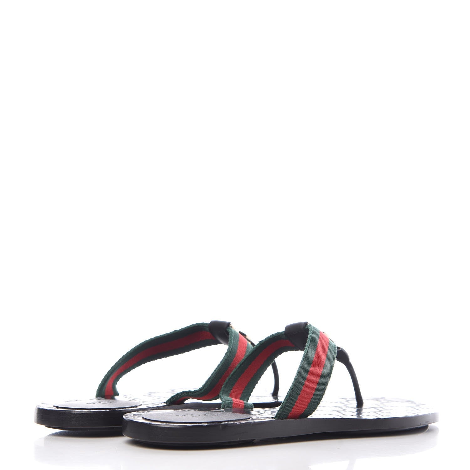Gucci Nylon Guccissima Web Womens Thong Sandals 38 Green Red Black 4 of 9