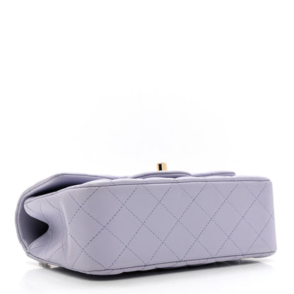 Chanel Lambskin Quilted Mini Top Handle Rectangular Flap Light Purple 4 of 9