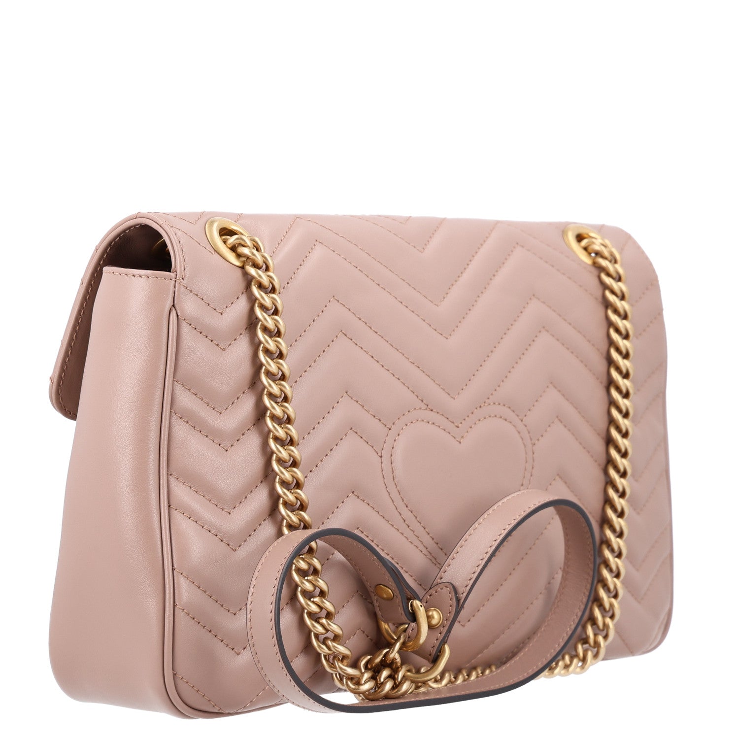 Gucci Calfskin Matelasse Medium GG Marmont Shoulder Bag Porcelain Rose 3 of 10