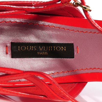 Louis Vuitton Patent Wedge Sandals 37 Orange Sunset 7 of 7