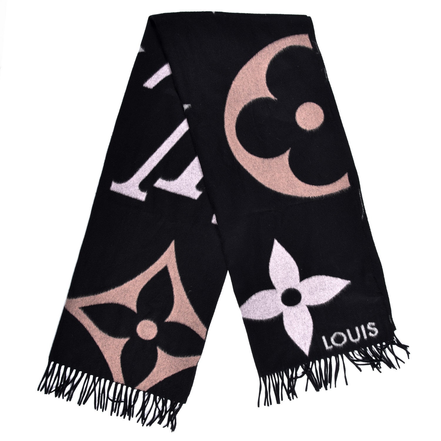 Louis Vuitton Cashmere Wool Monogram Ultimate Scarf Black 1 of 3