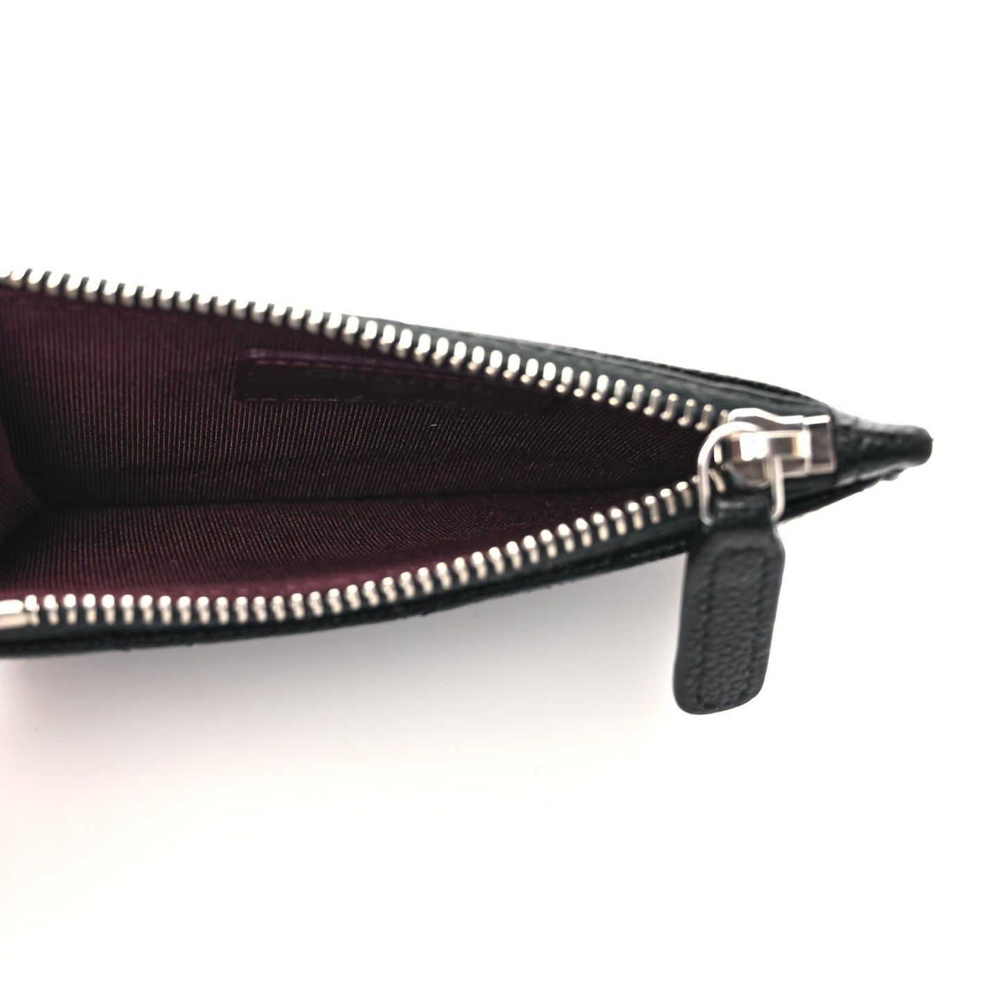 Caviar Quilted CC Zip Card Holder Black