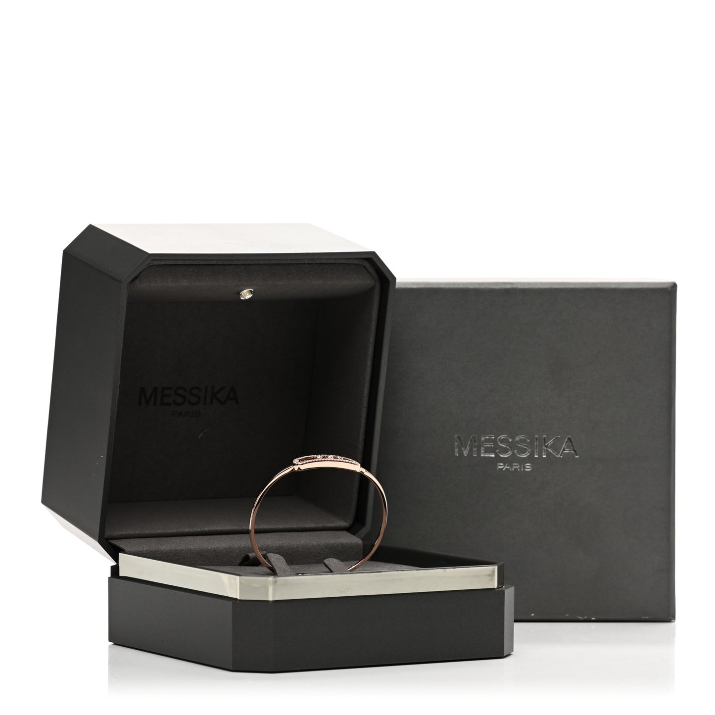 18K Rose Gold Diamond Move Classic Pave Thin Bracelet