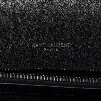 Saint Laurent Sheepskin Matelasse Chevron Monogram Monochrome Medium College Bag Black 5 of 12