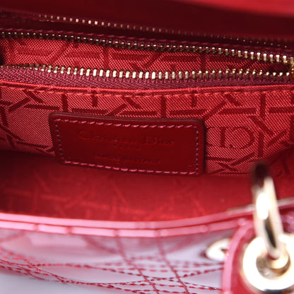 Christian Dior Patent Cannage Mini Lady Dior Red 7 of 9
