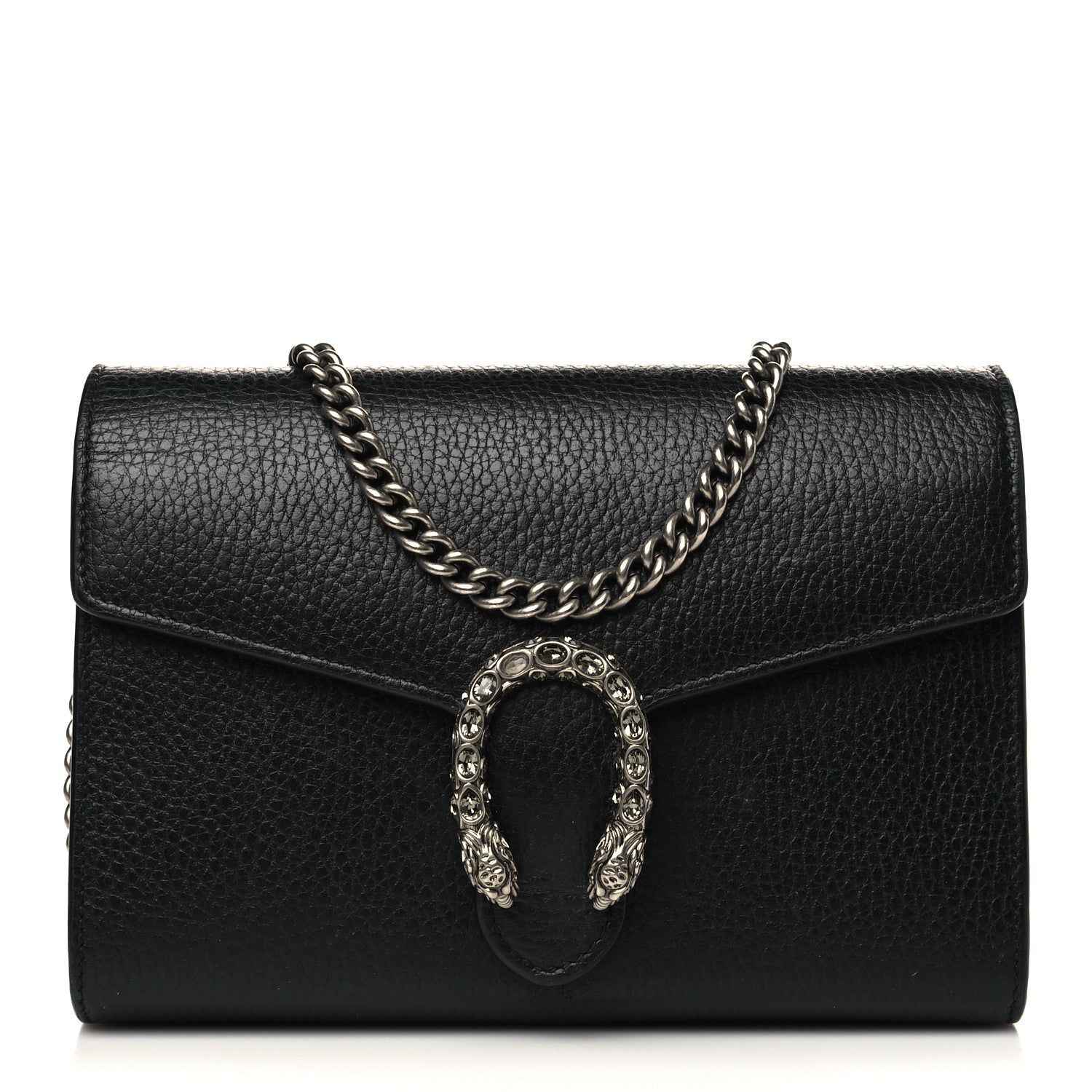 Gucci Calfskin Mini Dionysus Chain Wallet Black 1 of 5