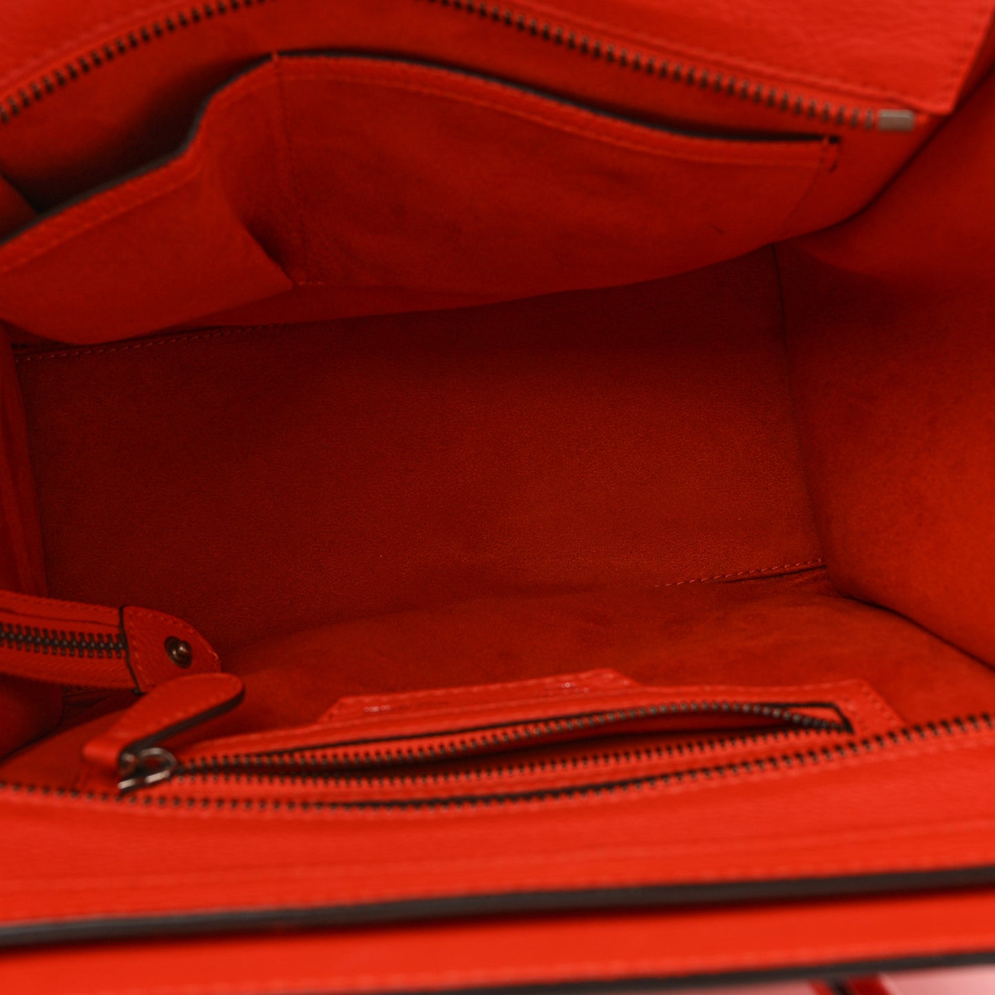 Pebbled Calfskin Micro Luggage Vermillion