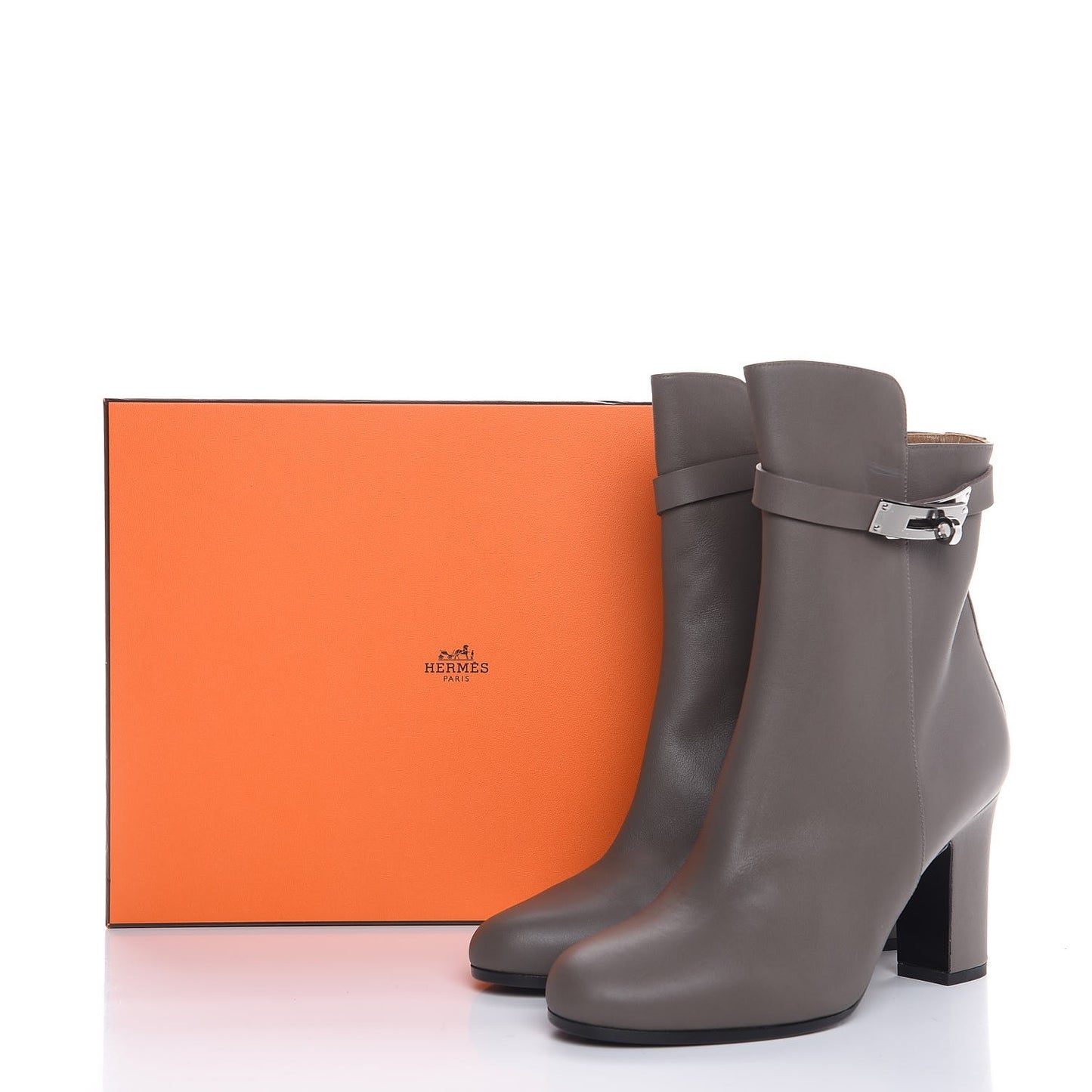 Calfskin Joueuse Ankle Boots 38.5 Etain