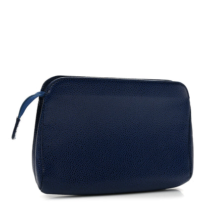 Chanel Caviar Timeless CC Cosmetic Pouch Blue 3 of 11