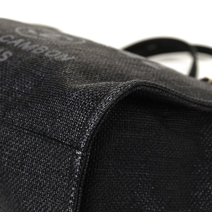 Chanel Woven Straw Raffia Small Deauville Tote Black 12 of 12