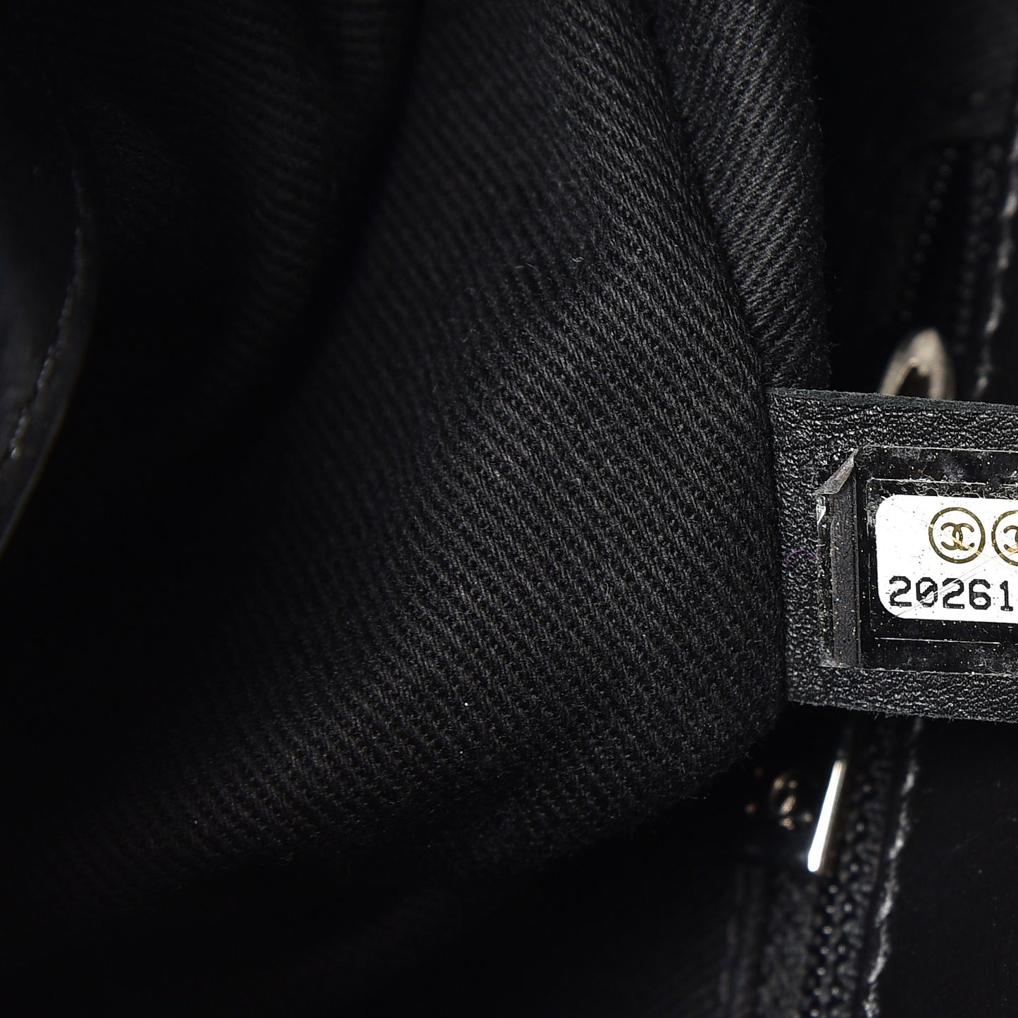 Glazed Calfskin Quilted Small CC Delivery Tote Black