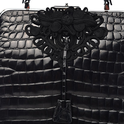 Prada Shiny Crocodile Framed Bag Black 15 of 15