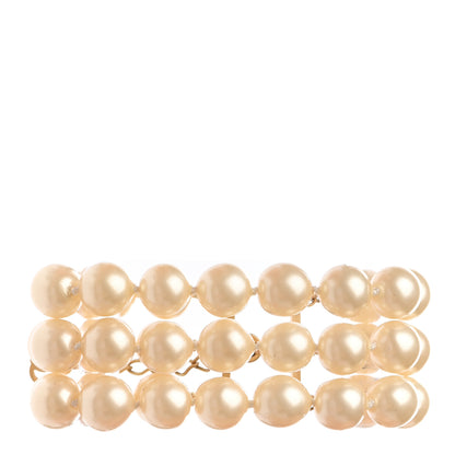 Chanel Pearl Bead Multistrand Bracelet Gold 1 of 4