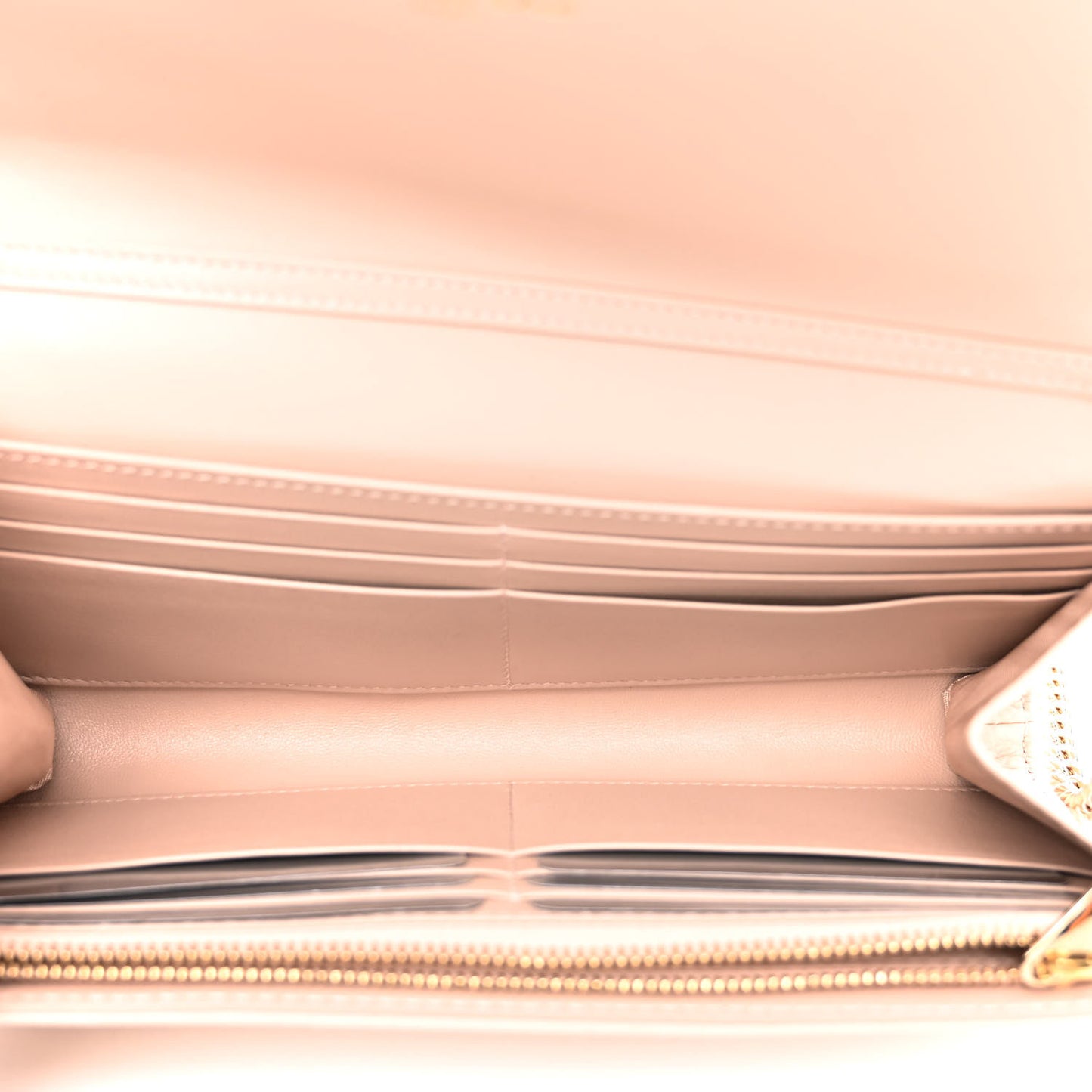 Grained Calfskin Diorama Croisiere Chain Wallet Rose Poudre