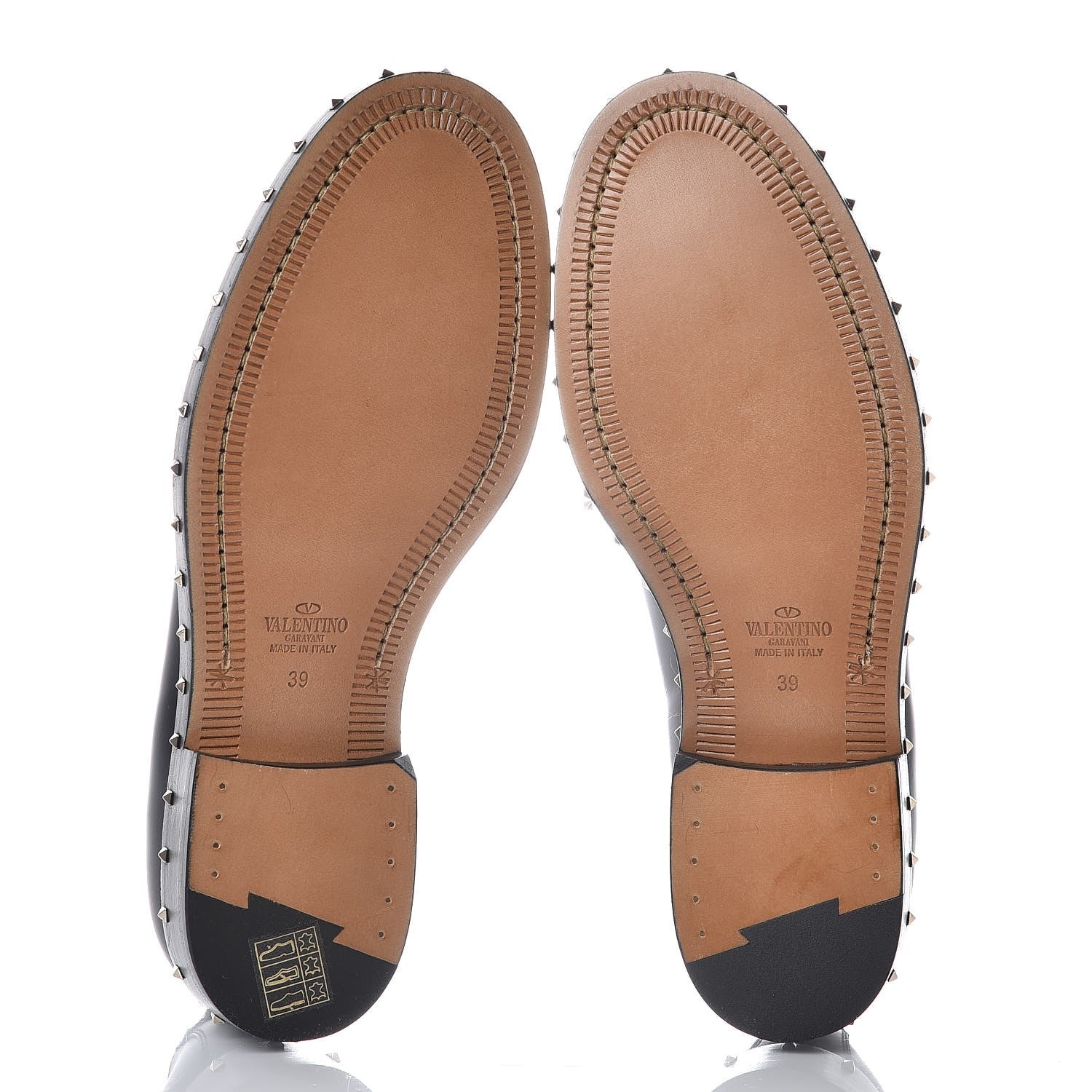 Valentino Garavani Matte Calfskin Soul Rockstud Derby Loafers 39 Black 5 of 8