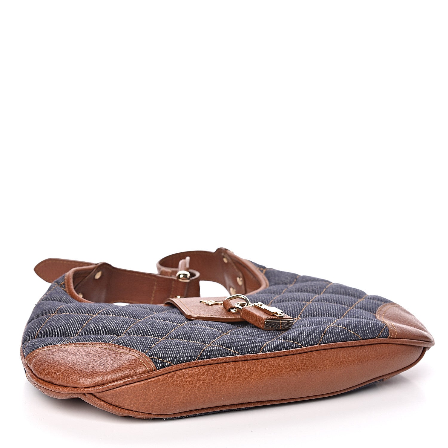 Burberry Denim Quilted Small Brook Hobo Blue 4 of 11