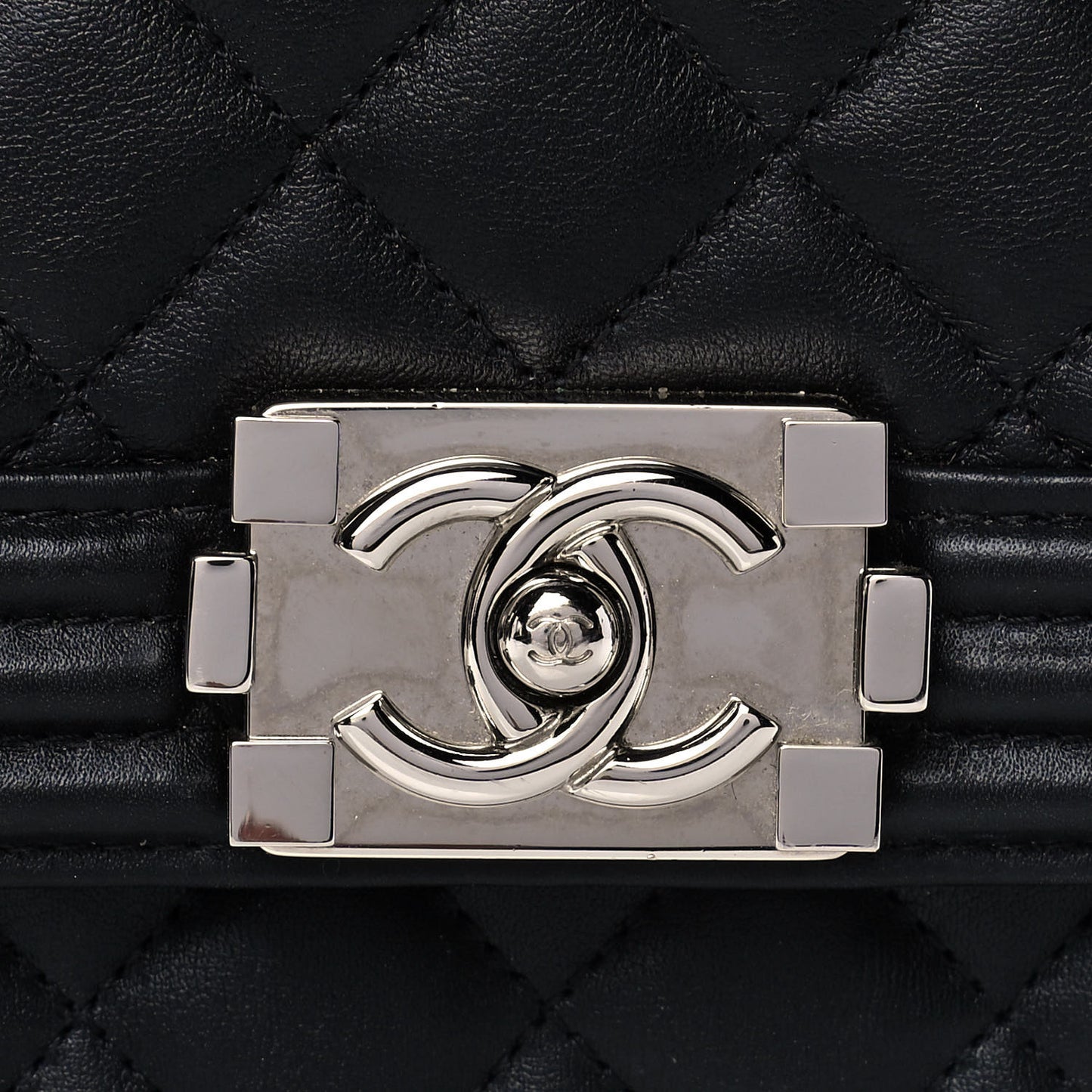 Calfskin Quilted North South Boy Flap Black