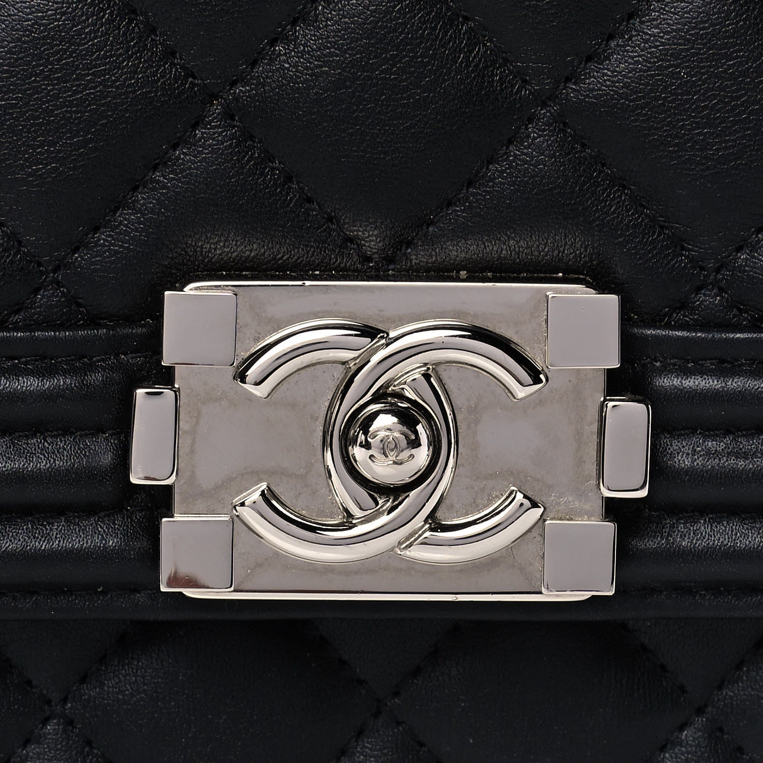 Chanel Calfskin Quilted North South Boy Flap Black 9 of 14
