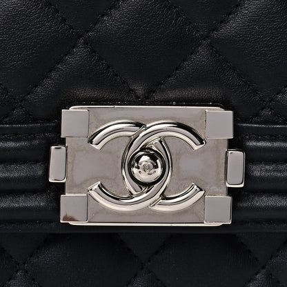 Chanel Calfskin Quilted North South Boy Flap Black 9 of 14
