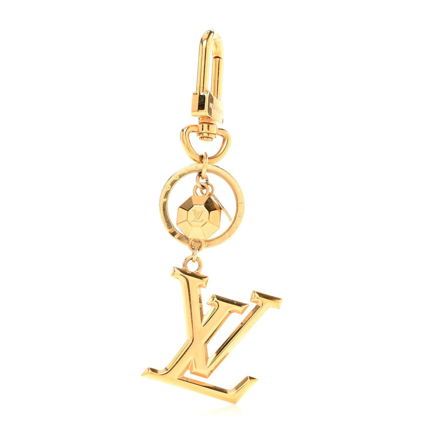 Louis Vuitton LV Facettes Bag Charm Key Holder Gold 1 of 4